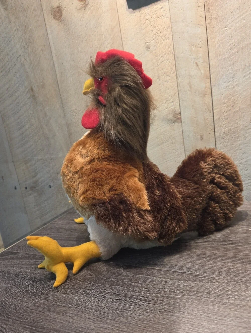 Tiger Tale Toys Plush Rooster Chicken Toy with Yellow Feet Farm Barnyard 19